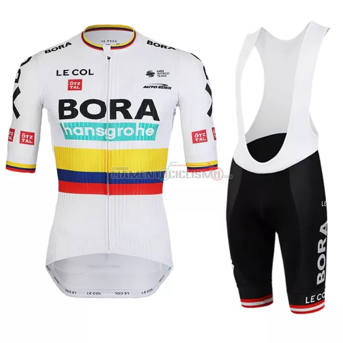 Abbigliamento Ciclismo Bora-Hansgrone Manica Corta 2022 Giallo Blu Rosso